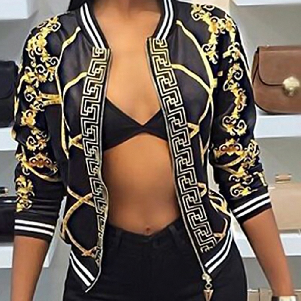 Black and Gold Multicolor Jacket